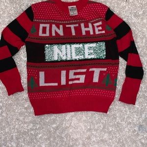 Flippy “Ugly” sweater On the “nice/naughty”